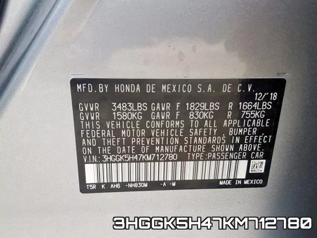 3HGGK5H47KM712780 фото 2