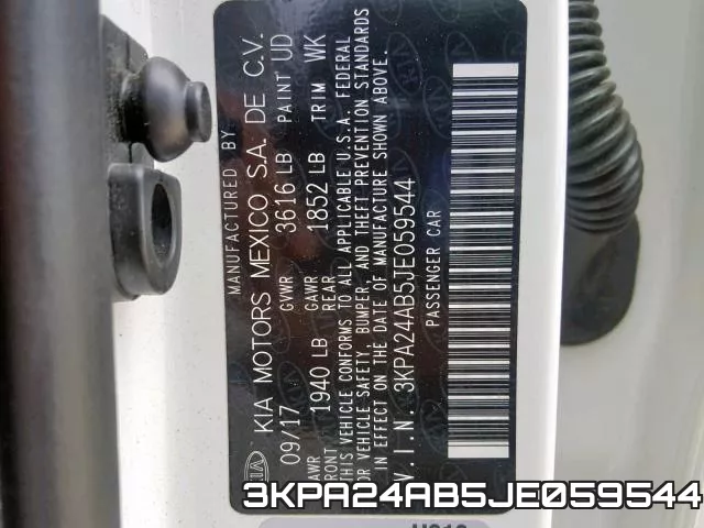 3KPA24AB5JE059544 фото 2