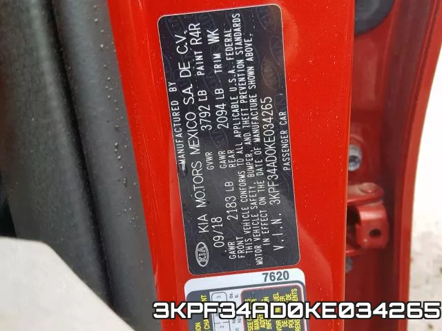 3KPF34AD0KE034265 фото 2