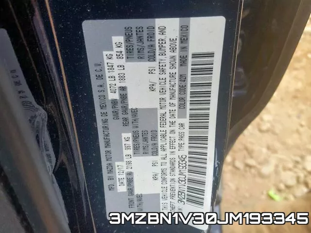 3MZBN1V30JM193345 фото 2