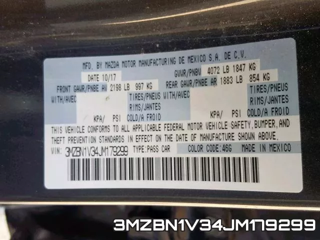 3MZBN1V34JM179299 фото 2