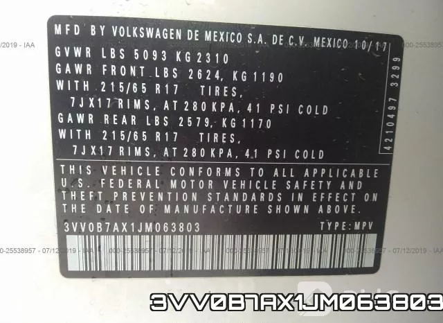 3VV0B7AX1JM063803 фото 10