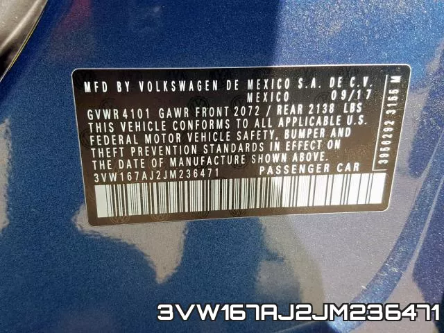 3VW167AJ2JM236471 фото 2