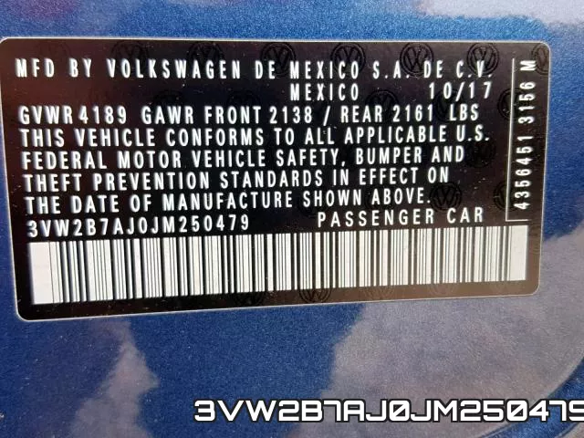 3VW2B7AJ0JM250479 фото 2