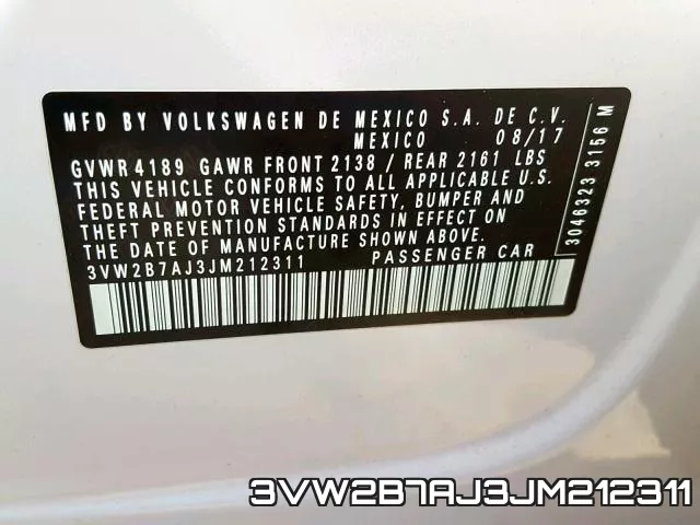 3VW2B7AJ3JM212311 фото 2