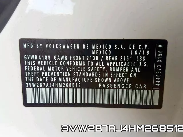3VW2B7AJ4HM268512 фото 2