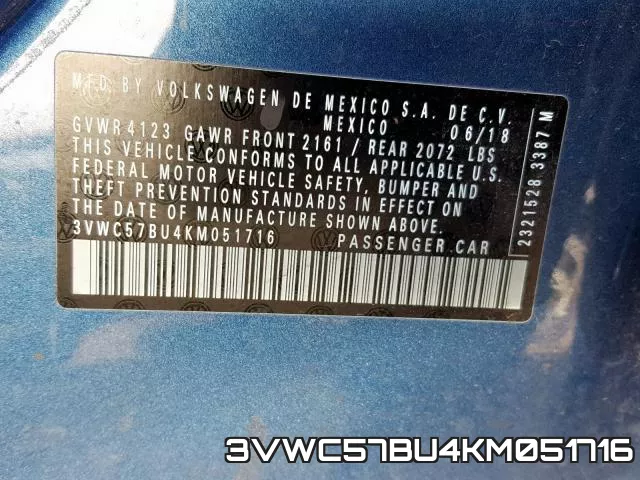 3VWC57BU4KM051716 фото 2