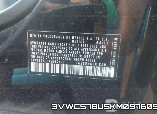 3VWC57BU5KM097605 фото 10