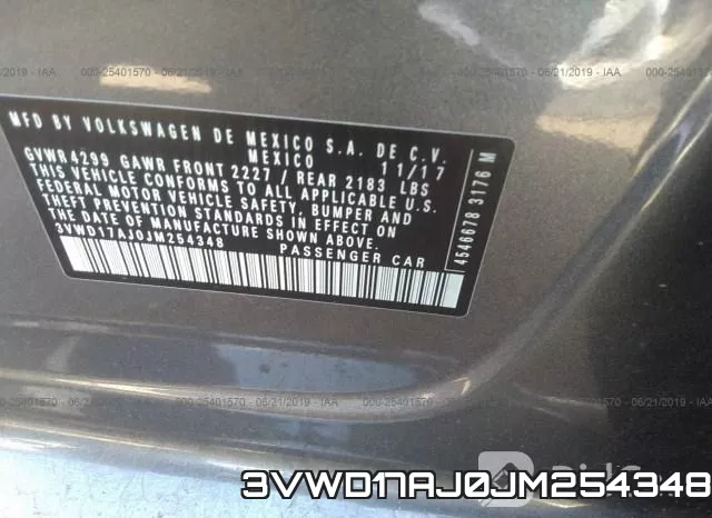 3VWD17AJ0JM254348 фото 10