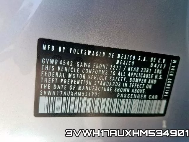 3VWH17AUXHM534901 фото 2