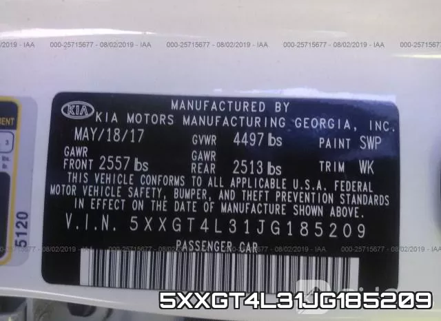 5XXGT4L31JG185209 фото 10