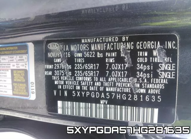 5XYPGDA57HG281635 фото 10