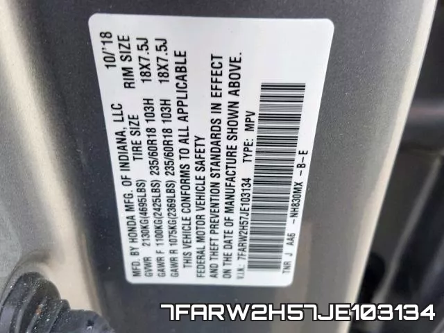 7FARW2H57JE103134 фото 2