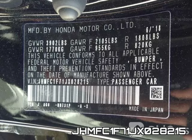JHMFC1F71JX028215 фото 10