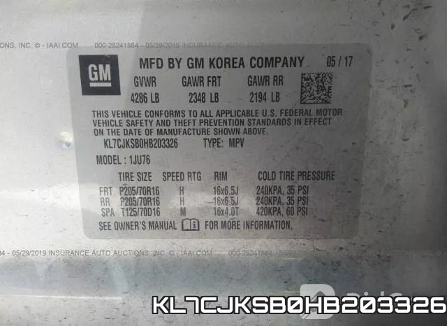 KL7CJKSB0HB203326 фото 10