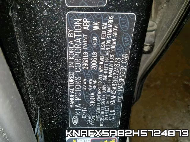 KNAFX5A82H5724873 фото 2