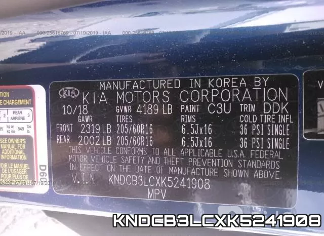 KNDCB3LCXK5241908 фото 10