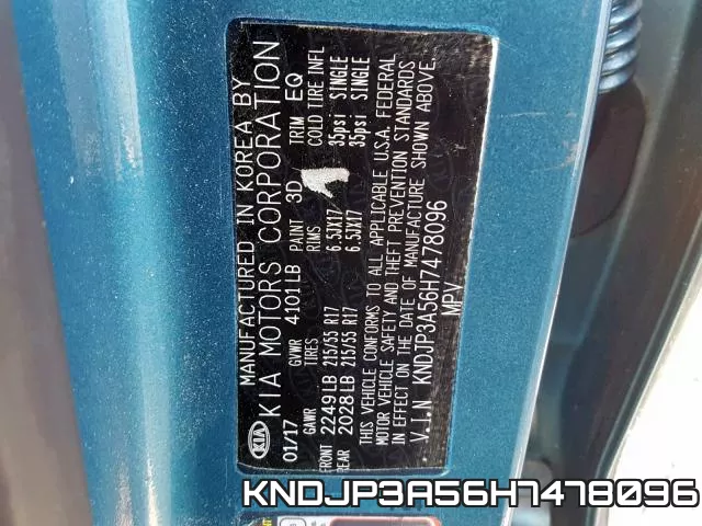 KNDJP3A56H7478096 фото 2
