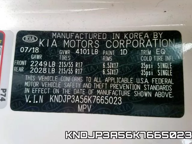 KNDJP3A56K7665023 фото 2