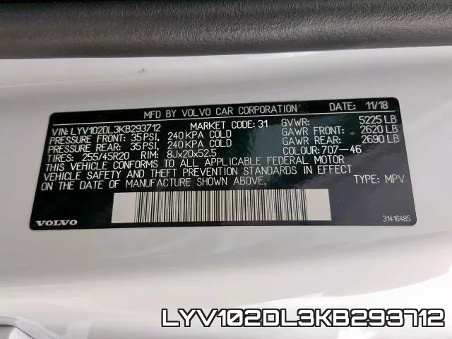 LYV102DL3KB293712 фото 2