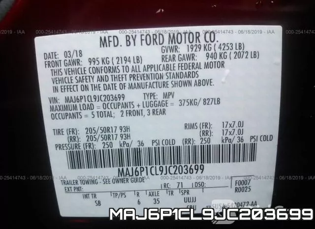 MAJ6P1CL9JC203699 фото 10