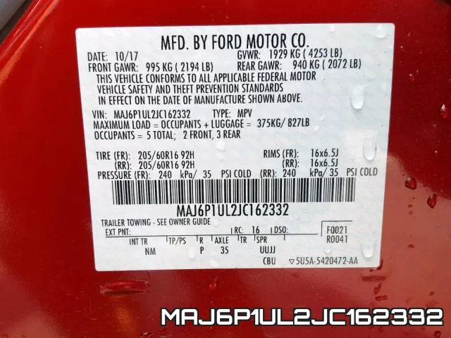 MAJ6P1UL2JC162332 фото 2
