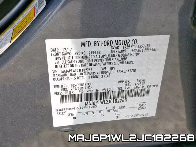 MAJ6P1WL2JC182268 фото 2