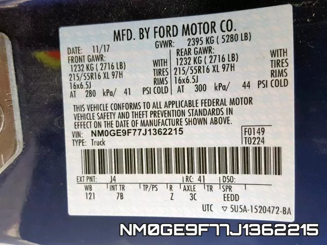 NM0GE9F77J1362215 фото 2