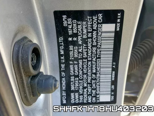 SHHFK7H78HU403203 фото 2