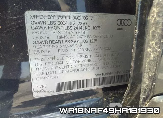 WA18NAF49HA181930 фото 10