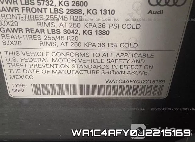 WA1C4AFY0J2215169 фото 10