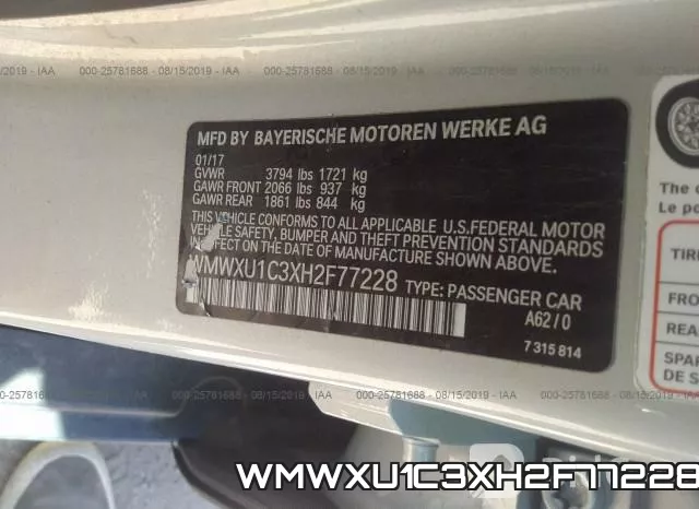 WMWXU1C3XH2F77228 фото 10