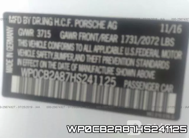 WP0CB2A87HS241125 фото 9