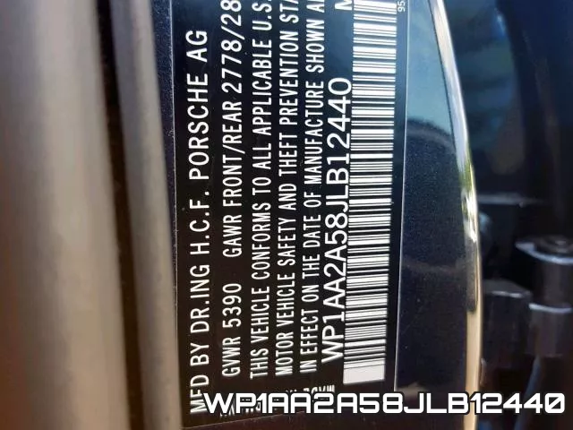 WP1AA2A58JLB12440 фото 2