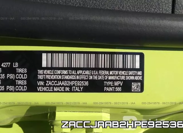 ZACCJAAB2HPE92536 фото 10