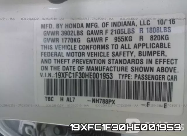 19XFC1F30HE001953 фото 10