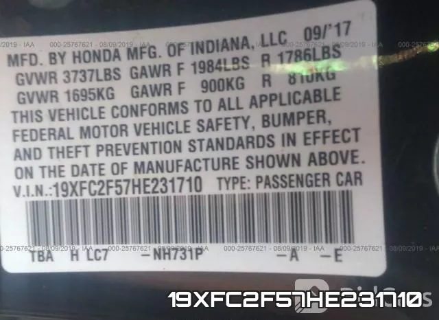 19XFC2F57HE231710 фото 10