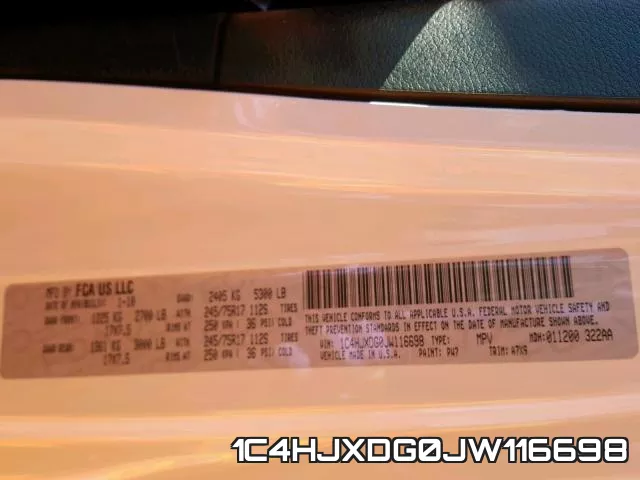 1C4HJXDG0JW116698 фото 2