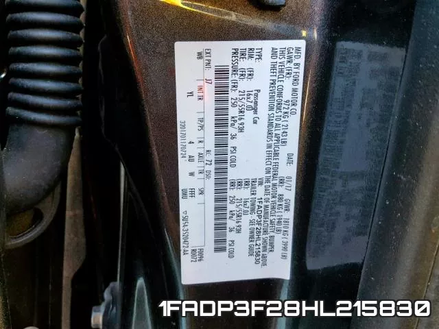 1FADP3F28HL215830 фото 2