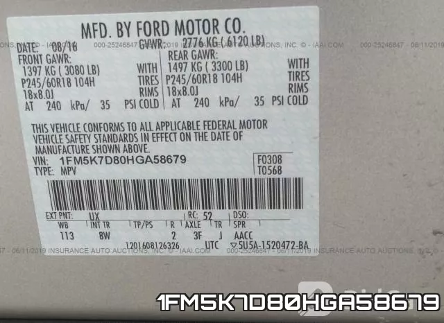 1FM5K7D80HGA58679 фото 10