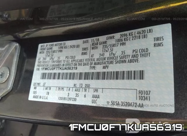 1FMCU0F77KUA56319 фото 10