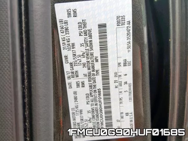 1FMCU0G90HUF01685 фото 2