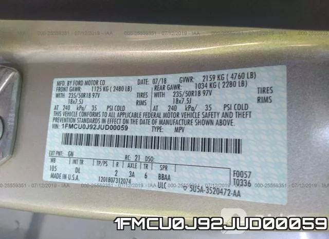 1FMCU0J92JUD00059 фото 10