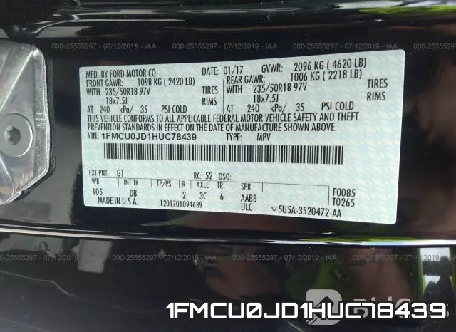 1FMCU0JD1HUC78439 фото 10