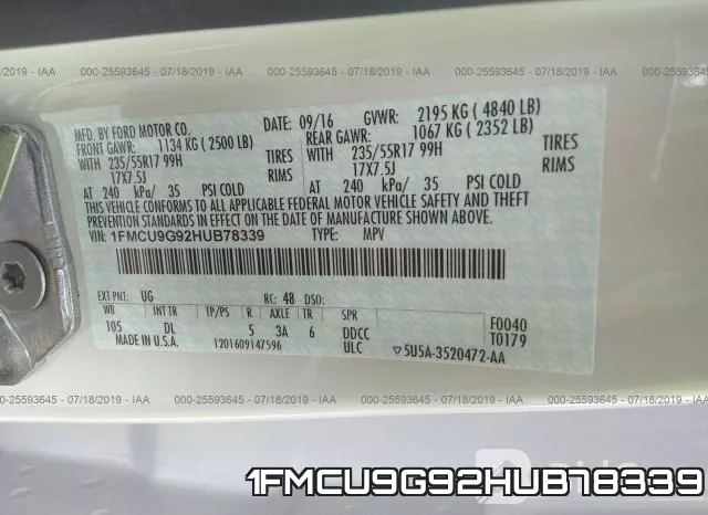 1FMCU9G92HUB78339 фото 10