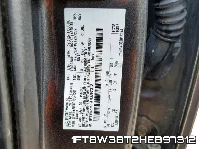 1FT8W3BT2HEB97312 фото 2