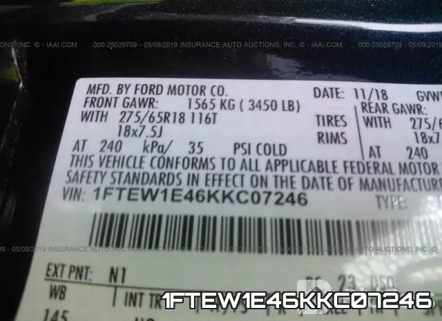 1FTEW1E46KKC07246 фото 10