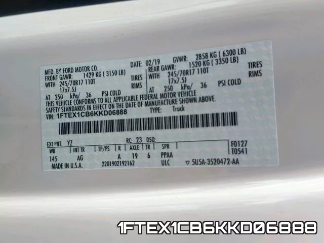 1FTEX1CB6KKD06888 фото 2