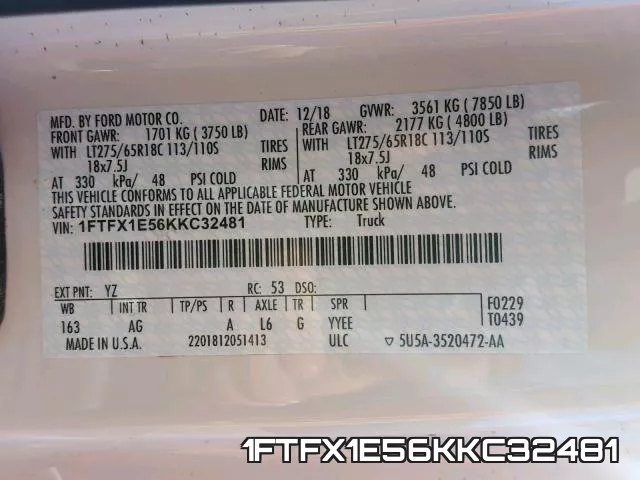 1FTFX1E56KKC32481 фото 2