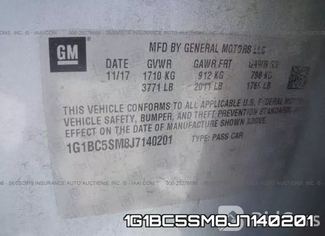 1G1BC5SM8J7140201 фото 10